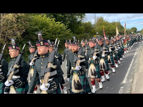 The Royal Regiment of Scotland march in The Highlands to receive the Freedom of Argyll and Bute