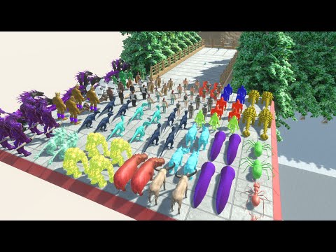Colored All Units vs Strongest Animal Championship - Animal Revolt Battle Simulator