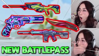 Kyedae Reacts to the *NEW* Battlepass and Oni 2.0 skins (INSANE)