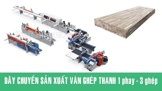 Dây chuyền sản xuất ván ghép thanh 1 phay 3 ghép hiện đại