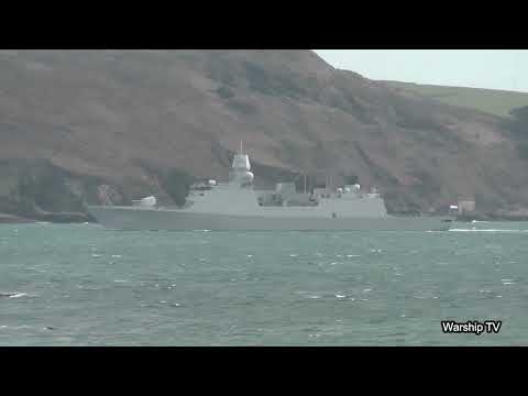 ROYAL NETHERLANDS NAVY FRIGATE HNLMS TROMP F803 IN PLYMOUTH SOUND 10-4-22