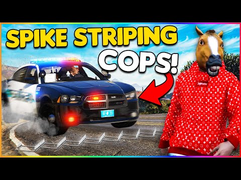 SPIKE STRIPPING COPS IN GTA 5 RP