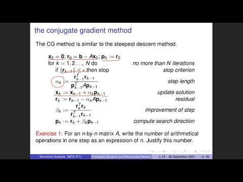 Conjugate Gradient and Multivariate Newton