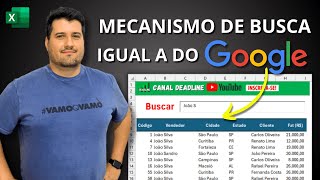 Crie uma barra de pesquisa igual a do google no excel! Com os resultados atualizando letra por letra