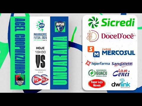 ACEL x Umuarama – AO VIVO | Quartas de Final | Paranaense Sub-18 + Sorteio Especial Nossa FM 102,9