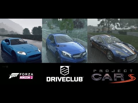 Project Cars vs Driveclub vs Forza Horizon 2 Rain Effects Comparison