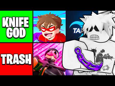 I RANKED YouTubers In A KNIFE 1v1 (Roblox Rivals)