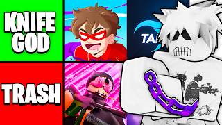 I RANKED YouTubers In A KNIFE 1v1 (Roblox Rivals)