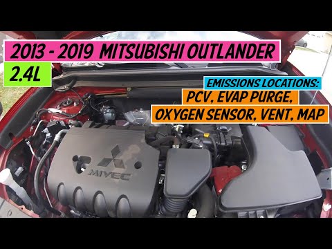 ⫷ Mitsubishi │ Outlander │ 2013 - 2019 │ Emissions Locations: PCV, EVAP, Oxygen Sensors, Map ⫸