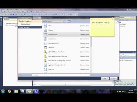 Visual Basic 2010 Tutorial 2: Login Screen