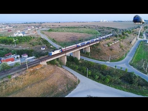[Drone] GM 66-1060-9&IR1924 Mangalia-Sibiu pe Apus/on Sunset in Agigea Ecluză/Lock 06 September 2019