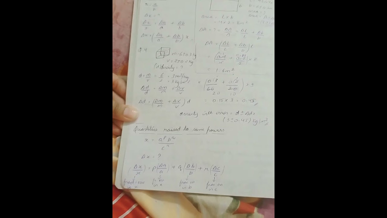 Error Analysis....Units and Dimensions 🗒️🗒️