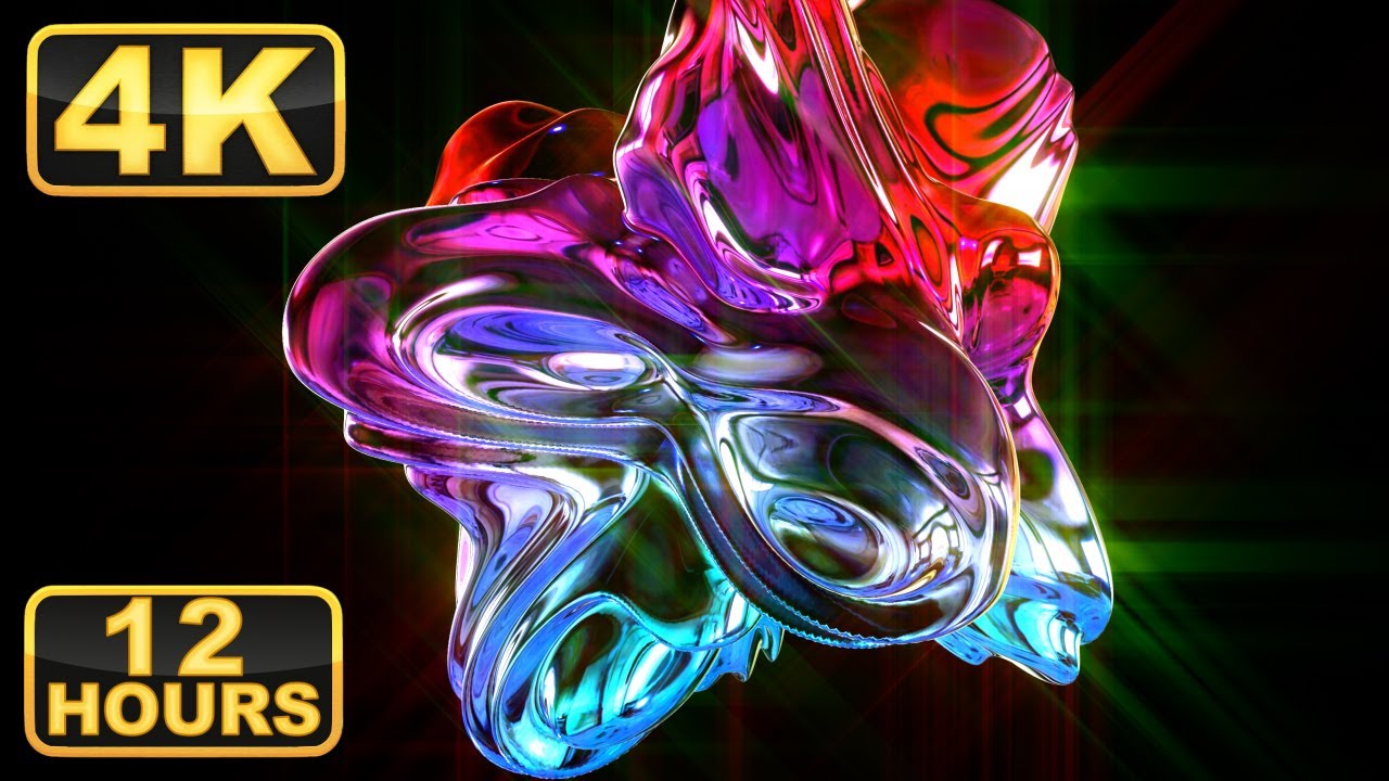 4K Calming Video for Meditation! Abstract Mercury. Alloy Metal Liquid. Water Surface Flow. 12 hours