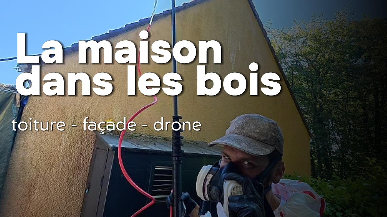 Nettoyage par drone + perche : façade au traitement choc