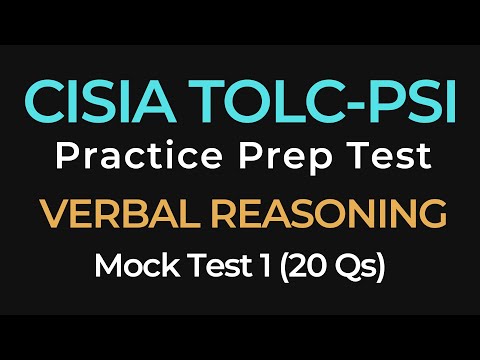 CISIA TOLC-PSI VERBAL REASONING Mock Test 01 | Practice 20 Exam Questions