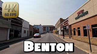 Driving Around Small Town Benton, Illinois in 4k Video
