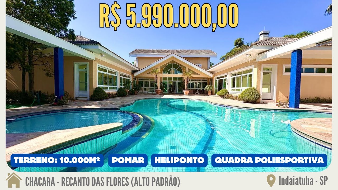 [VENDIDA!] Chácara a venda no condomínio Recanto das Flores (Indaiatuba-SP)🇧🇷| Casa alto padrão