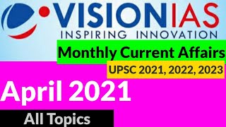 Vision IAS Monthly Current Affairs | April 2021 |