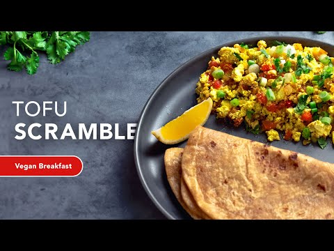 Tofu Bhurji Scramble | Indian Style Vegan Scrambled Eggs | Quick & Easy Khagina Breakfast Recipe