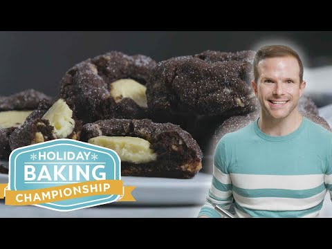 Giant Cheesecake-Stuffed Chocolate Thumbprint Cookies with Zac Young | Holiday Baking Championship