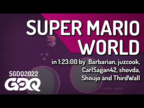 Super Mario World by Barbarian, juzcook, CarlSagan42, shovda, Shoujo, ThirdWall in 1:23:00- SGDQ2022