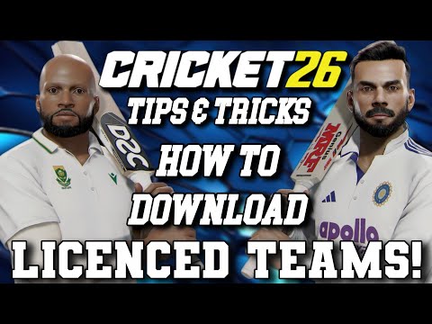 CRICKET 26 TIPS & TRICKS - HOW TO DOWNLOAD LICENCED TEAMS IN CRICKET 26 #CRICKET26 