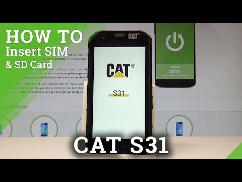 How to Insert SIM and SD in CAT S31 - Set Up Nano SIM and Micro SD |HardReset.info