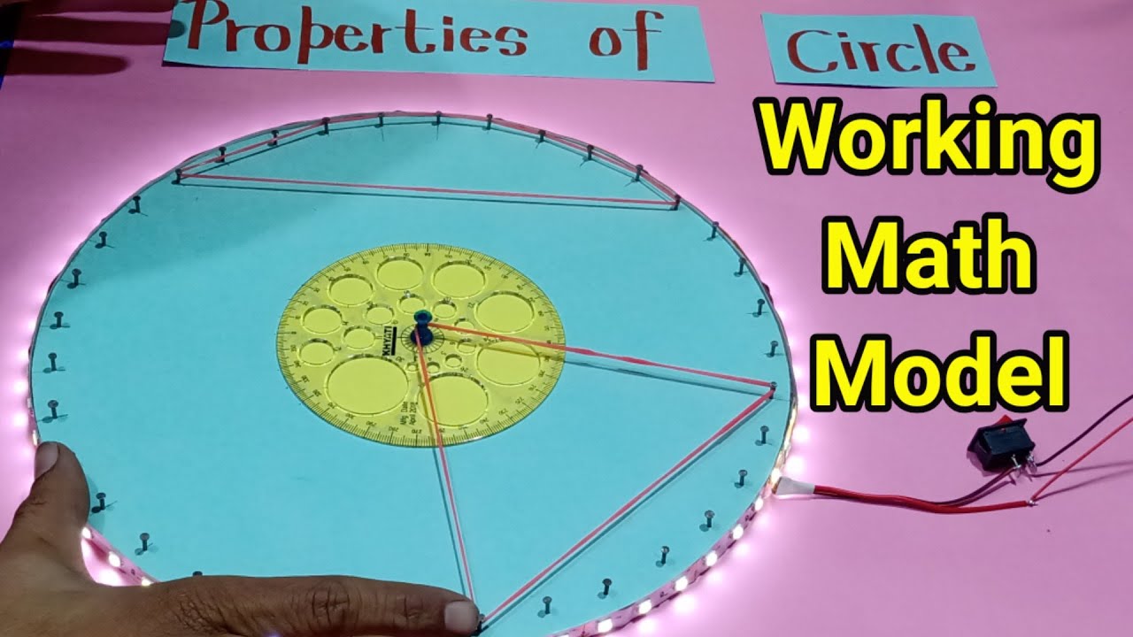 Properties of circle working math model || circle properties  math working project for school