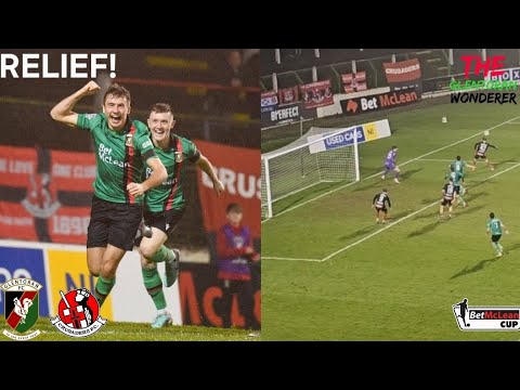 Glentoran SURVIVES a LATE SCARE from Crusaders to go to the QUARTER FINALS