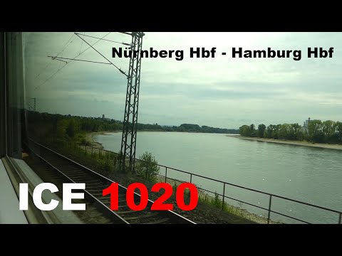 Mit dem ICE 1 über linke/rechte Rheinstrecke: ICE 1020 Mitfahrt Nürnberg Hbf - Hamburg Hbf