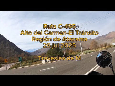 Atacama. Ruta C-495 de Alto del Carmen a El Tránsito en motos. 26 jul 2025.