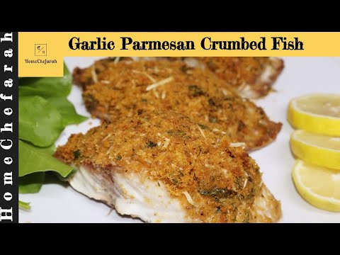 Crispy Garlic Parmesan Crumbed Fish Recipe | Easy Fish Recipe | HomeChefarah