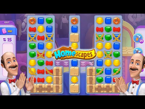 Homescapes - Level 667 Hard Level No Boosters Gameplay Walkthrough - New Update