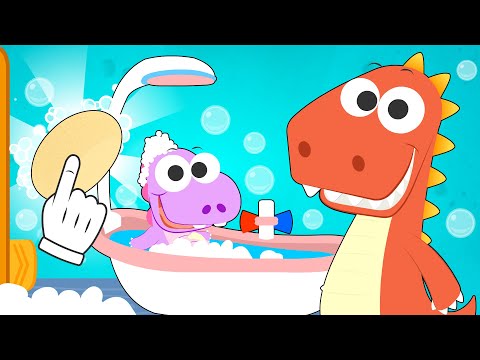 Learn with Eddie 🧽🧼 How to Bath a Baby Dinosaur
