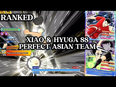 RANKED WITH NEW TEAM! COMBI XIAO & HYUGA SS! 8% INSPIRE MOMENTUM! CAPTAIN TSUBASA DREAM TEAM