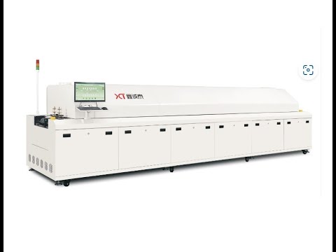 Inside view of a PCB soldering oven.