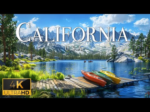 FLYING OVER CALIFORNIA (4K Video UHD) - Relaxing Music With Beautiful Nature Film For Stress Relief