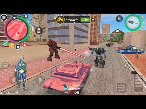 Rope Hero: Vice Town (TANK FIGHT CAR ROBOT)Spawn a Brand New Russian Army Tank - Android Gameplay HD