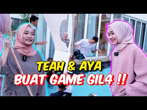 TEAH & AYA BUAT GAME GIL4 !!- KENA LOMPAT TANPA PECAH !