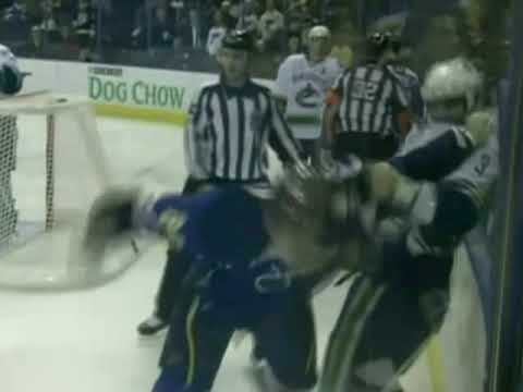 Kevin Bieksa vs B.J. Crombeen Round 1 Nov 10, 2009