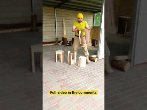 DIY stools and a coffee table from one stump №Shorts