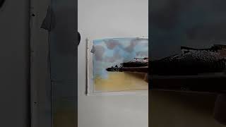 Paint a beach in 3 minutes! 🌊⛱️ #art #painting #watercolor