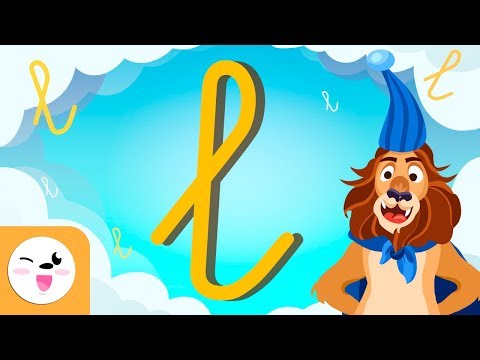 Letra L con caligrafía enlazada - El abecedario para niños