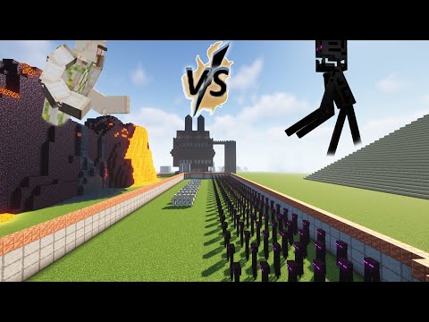 "Epic Minecraft Battle: Dragon vs. Iron Golems & Endermans" #minecraft #epicbattle
