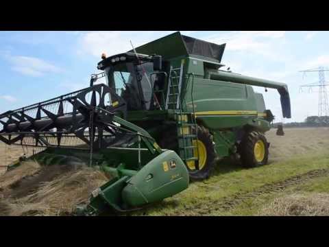 John Deere T660 combining grasseed
