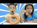 MINI VS BIG FOOD CHALLENGE ♥ Who wins Jumbo Donut ?