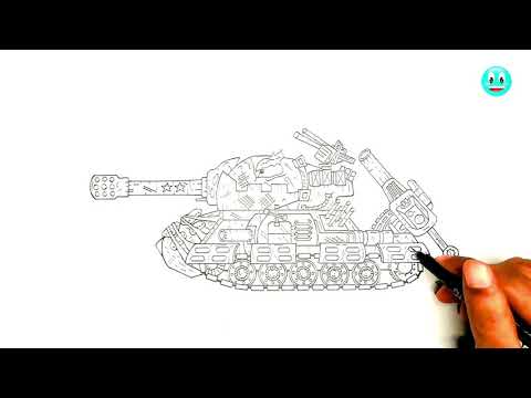 How To Draw Cartoon Tank Monster Stalingrad | Gerand - Cartoons About Tanks