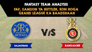 RR vs RCB | Dream 11 Fantasy team prediction | IPL 2022