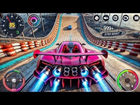 Juegos de Carros - Mega Ramp Superhero Car Stunts Racing - Carreras Épicas en Mega Rampa