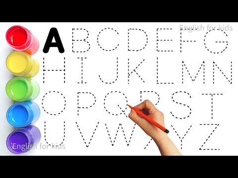 Alphabet, ABC song, ABCD, A to Z, Kids rhymes, collection for writing along dotted lines for toddler